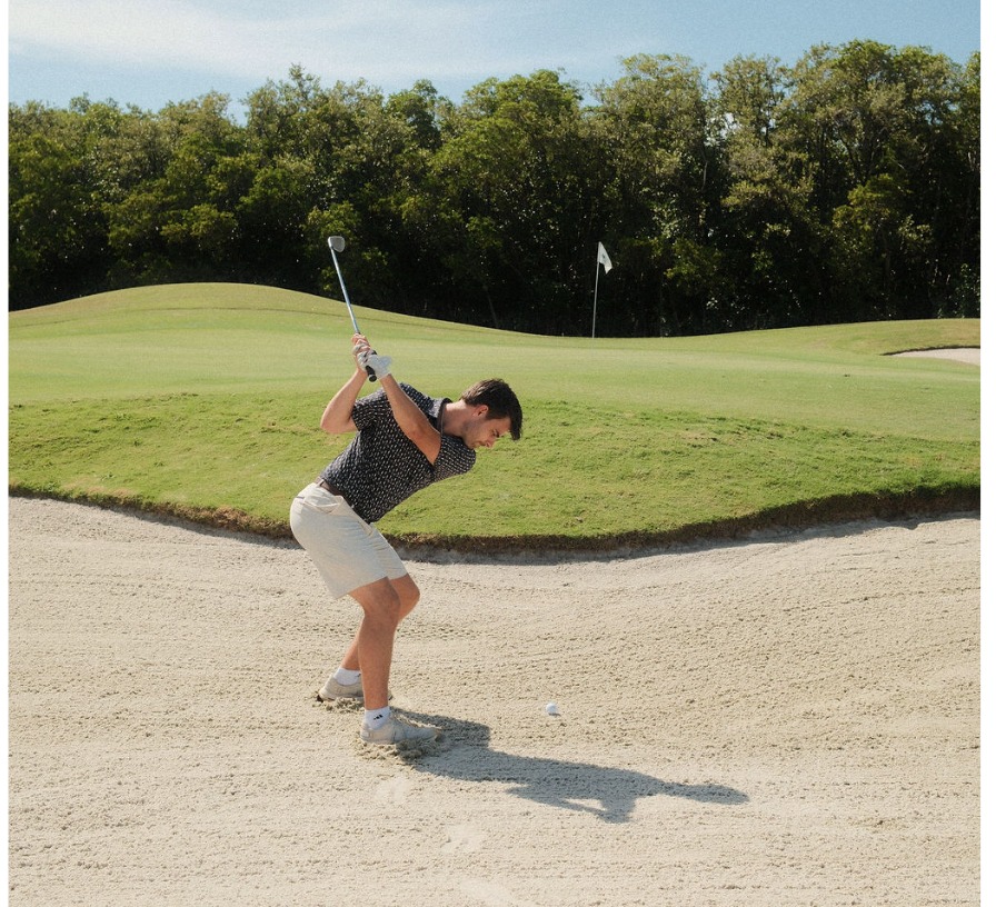 Bunker shot on the course